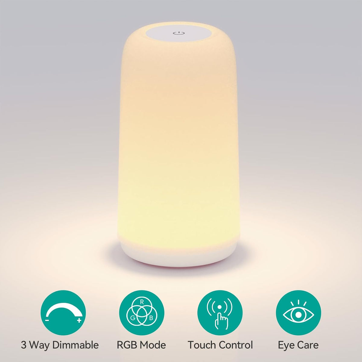 Touch Bedside Table LED Lamp with RGB & Dimmable Light