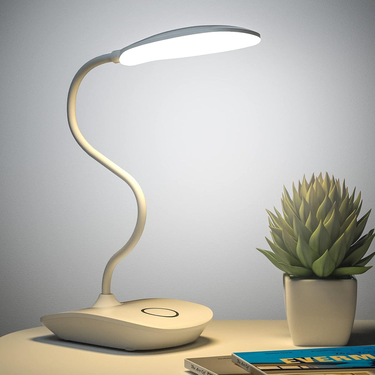 Rechargeable Cordless Desk Lamp with Flexible Gooseneck