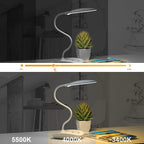 Rechargeable Cordless Desk Lamp with Flexible Gooseneck