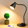 Black Desk Lamp with USB Charging Port & Dimmable LED