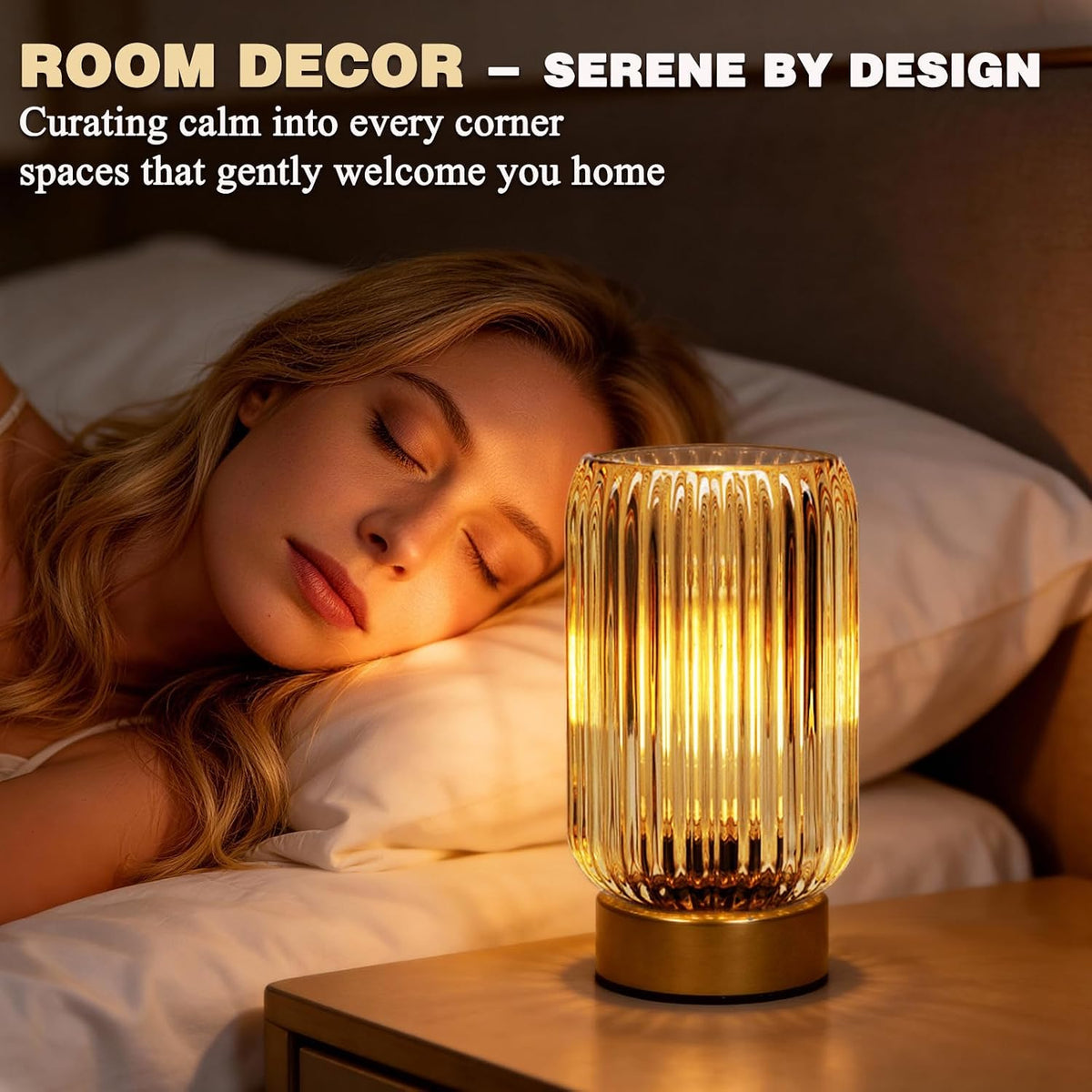 Yellow Cordless Battery Operated Lamps with Timer – Set of 2