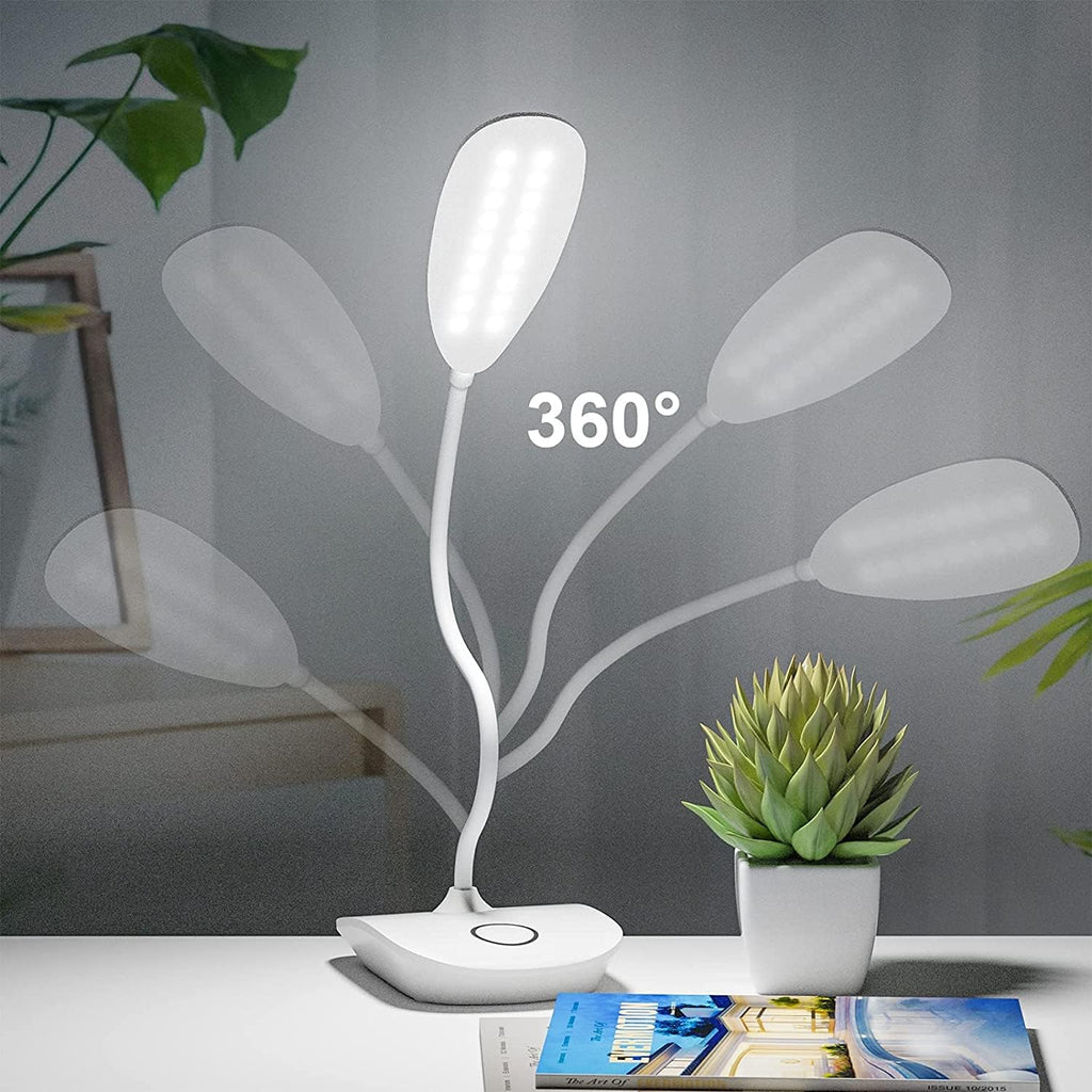 Rechargeable Cordless Desk Lamp with Flexible Gooseneck