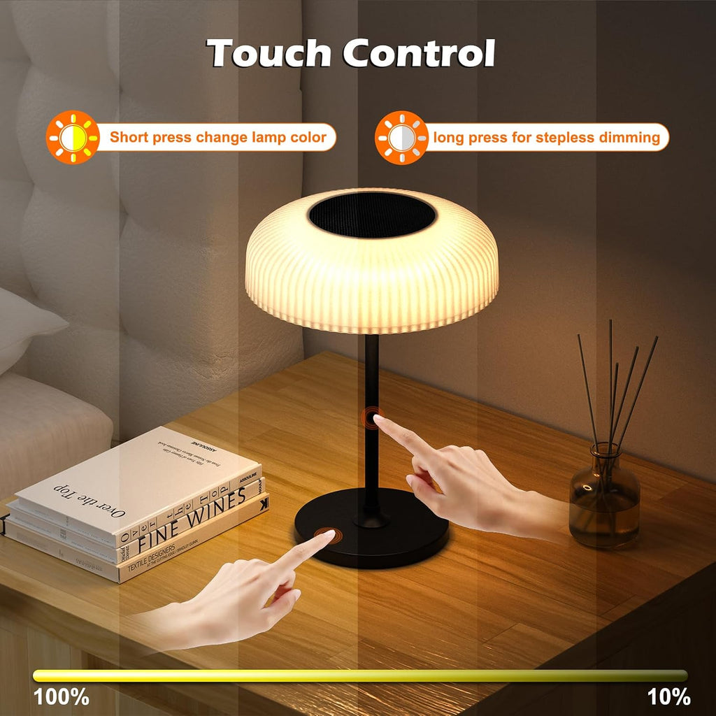 Black Solar Table Lamp – IP67 Outdoor & Indoor Lighting