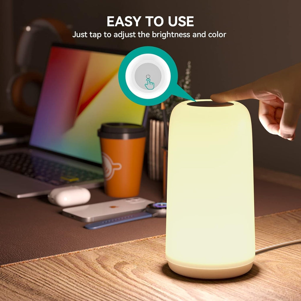 Touch Bedside Table LED Lamp with RGB & Dimmable Light