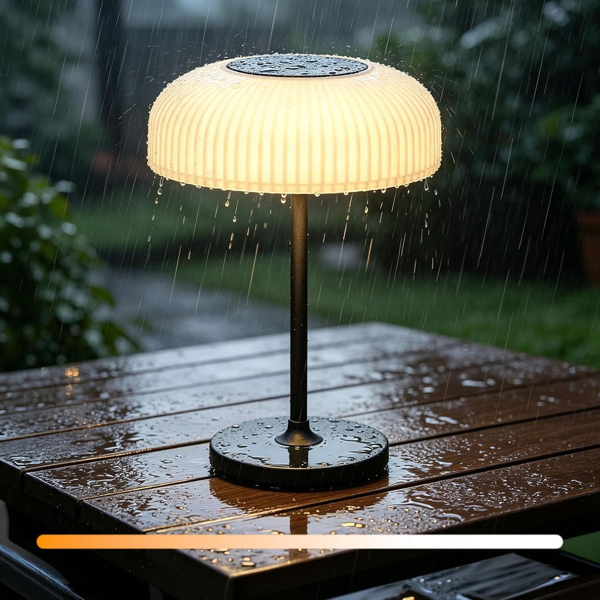 Black Solar Table Lamp – IP67 Outdoor & Indoor Lighting