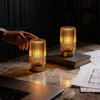 Yellow Cordless Battery Operated Lamps with Timer – Set of 2