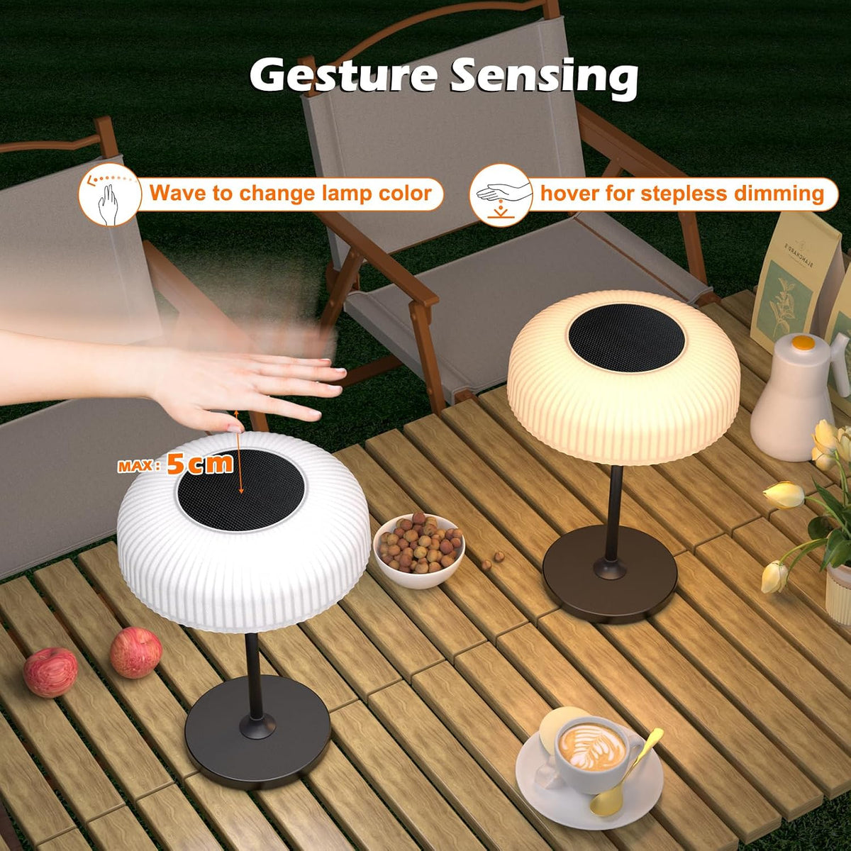 Black Solar Table Lamp – IP67 Outdoor & Indoor Lighting